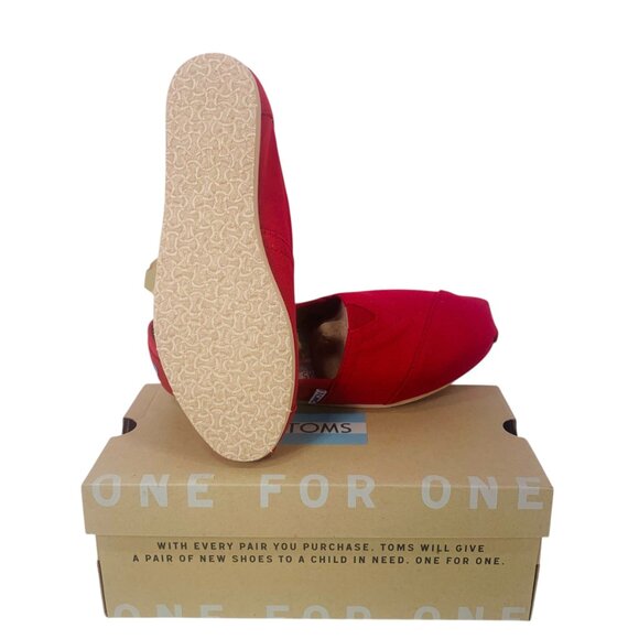 TOMS Classic Red Canvas Women Slip on size 5 - Picture 6 of 16